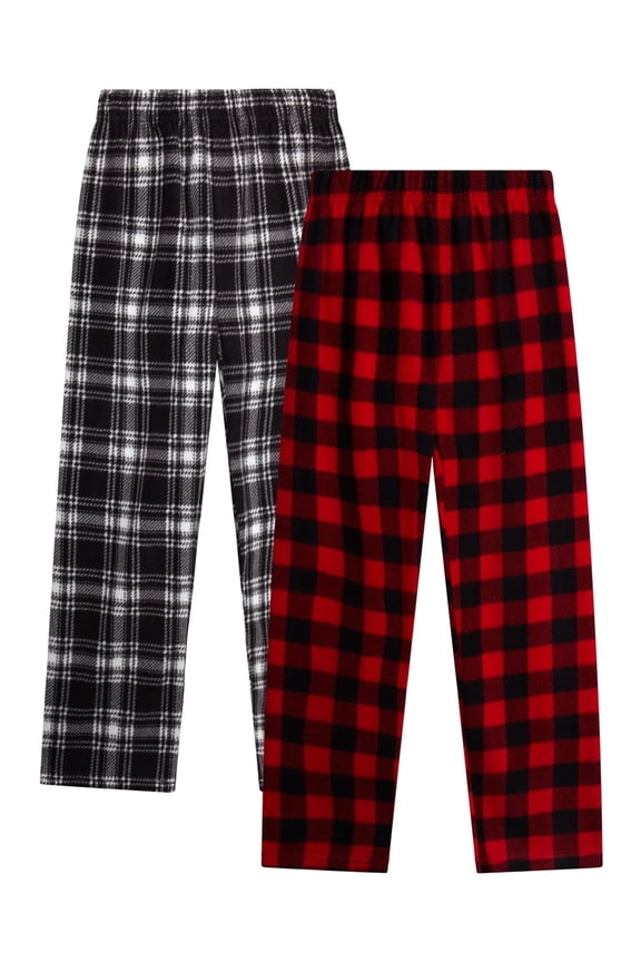 Boys' Pajama Pants - 2 Pack Fleece Sleep and Lounge Pants (Size: 5-18)