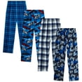 thumbnail image 1 of Quad Seven Boys Pajama Pants 4 Pack Open Bottom Pajamas - Cozy Plaid Sleepwear for Boys (5-18), 1 of 7