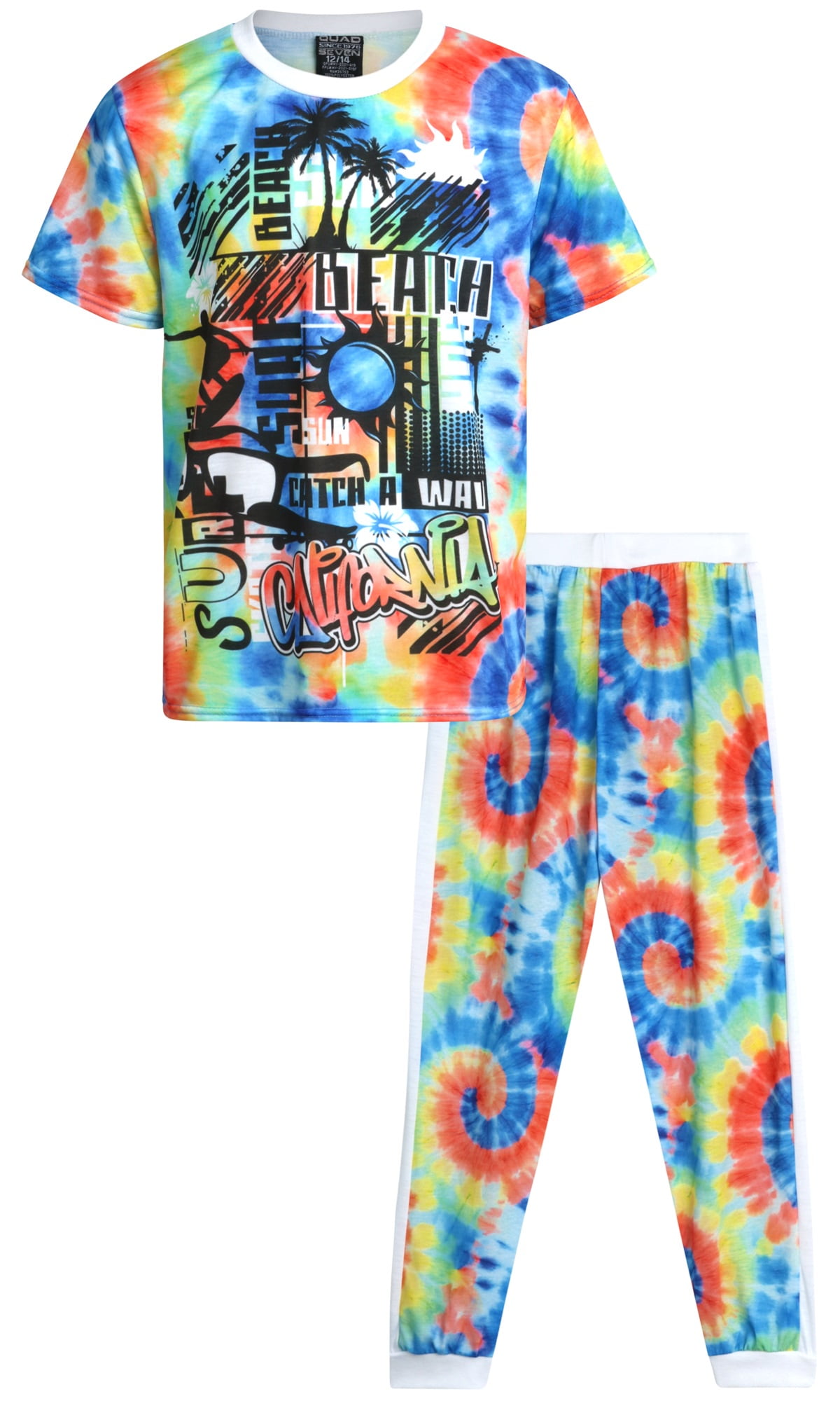 Quad Seven Boys' Pajama Set, 2-Piece Graphic Shirt and Pants