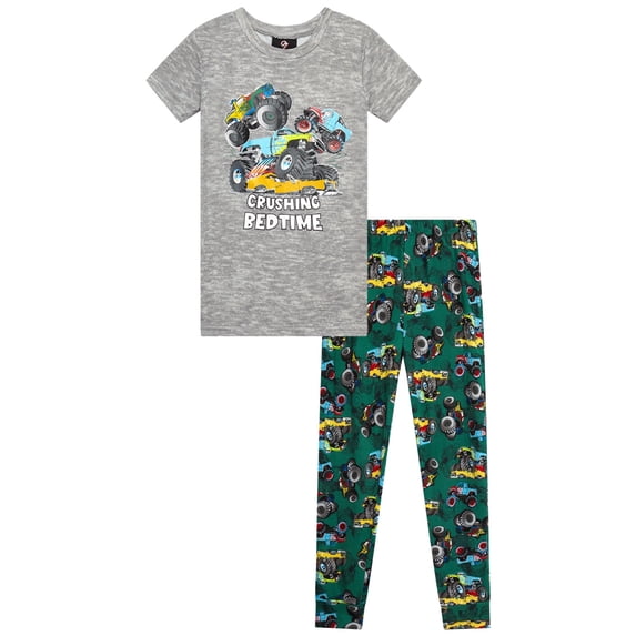 Quad Seven Boys Pajama Set Cozy Graphic Printed Short Sleeve Sleep Shirt and Pajama Pants 2 Piece