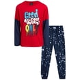 thumbnail image 1 of Quad Seven Boys' Pajama Set - 2 Piece Long Sleeve Sublimation Top and Pajama Pants for Boys (8-18), 1 of 2