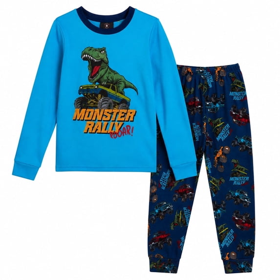 Quad Seven Boys Pajama Set 2 Piece Soft Stretch Hacci Pajama Top and Bottom Pants (4-12)