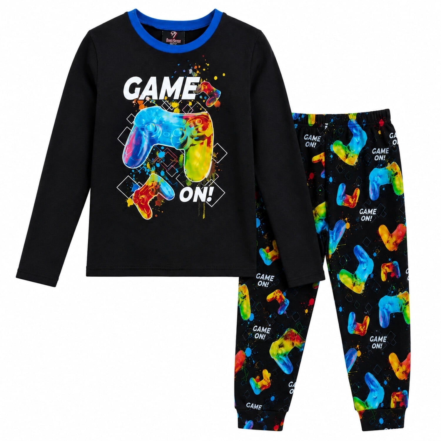 Quad Seven Boys Pajama Set 2 Piece Soft Stretch Hacci Pajama Top and Bottom Pants (4-12)