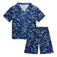 thumbnail image 1 of Quad Seven Boys Pajama Set Breathable Button Down Sleep Shirt and Pajama Shorts Sleepwear Set 2 Piece, 1 of 7