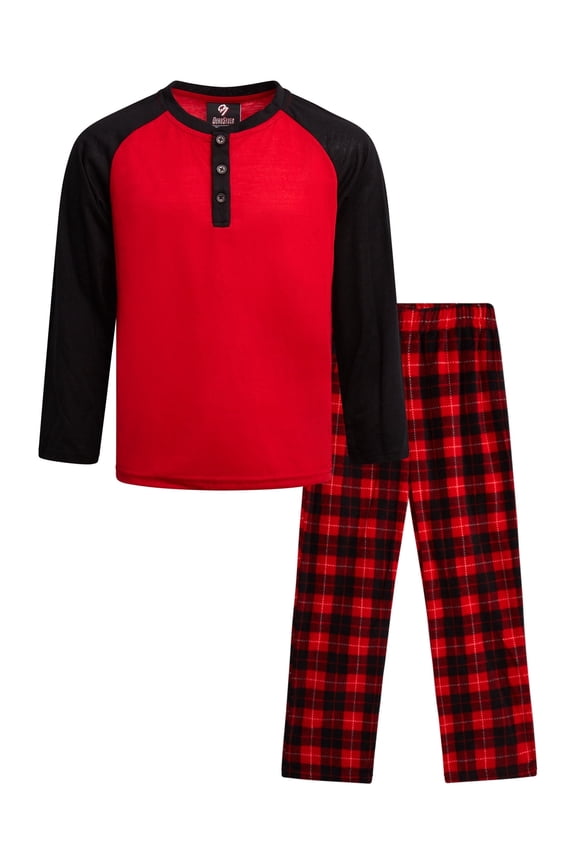 Boys Pajamas Set Henley Sleep Shirt PJ Boys Pajama Pants Kids Sleepwear 2 Piece