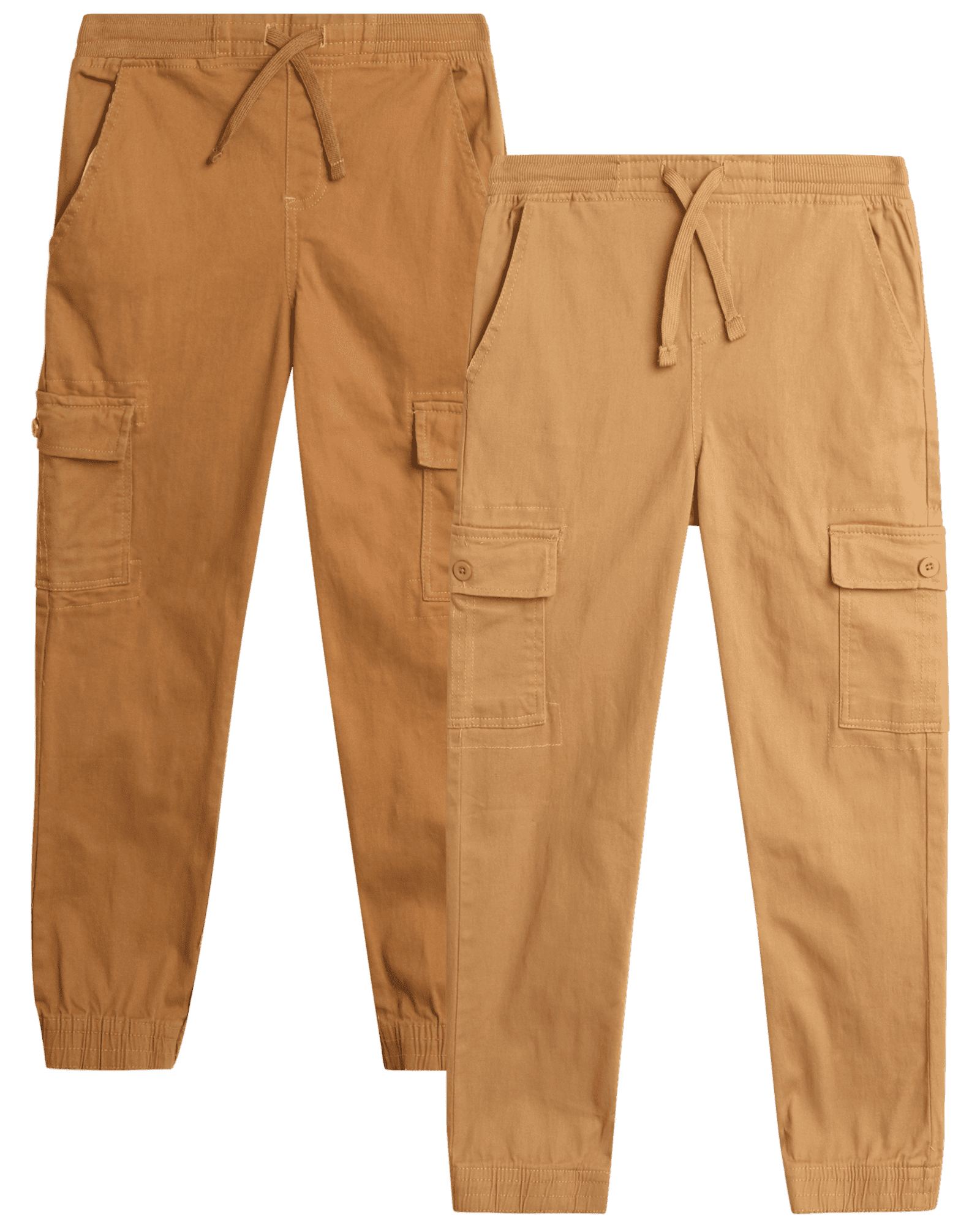 Quad Seven Boys' Pants 2 Pack Comort Stretch Twill Cargo Jogger Pants