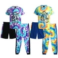 thumbnail image 1 of Quad Seven Boys' Print Pajama Set - 6 Piece Sleep Shirt, Pajama Pants, and Lounge Shorts (Size: 8-18), 1 of 7