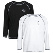 Quad Seven Toddler and Boys Rash Guard Shirt Quick Dry Long Sleeve Swim Shirt 2 Pack