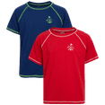 thumbnail image 1 of Quad Seven Boys' Rash Guard Shirt - 2 Pack Short Sleeve Swim Shirt (Size: 2T-18), 1 of 6