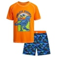 thumbnail image 1 of Quad Seven Boys' Rashguard Set - Short Sleeve Swim Shirt and Bathing Suit Set (Size: 4-12), 1 of 7