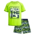 thumbnail image 1 of Quad Seven Boys' Rashguard Set - Short Sleeve Swim Shirt and Bathing Suit Set (Size: 4-12), 1 of 7
