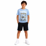 Quad Seven Boys Activewear Set   2 Piece Athletic Basketball Shirt and Gym Shorts, Lightweight Breathable Sports Outfit for Boys