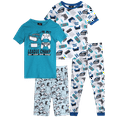 thumbnail image 1 of Quad Seven Boys' Snug Fit Pajama Set - 4 Piece Sleep Shirt, Pajama Pants and Shorts (4-12), 1 of 7