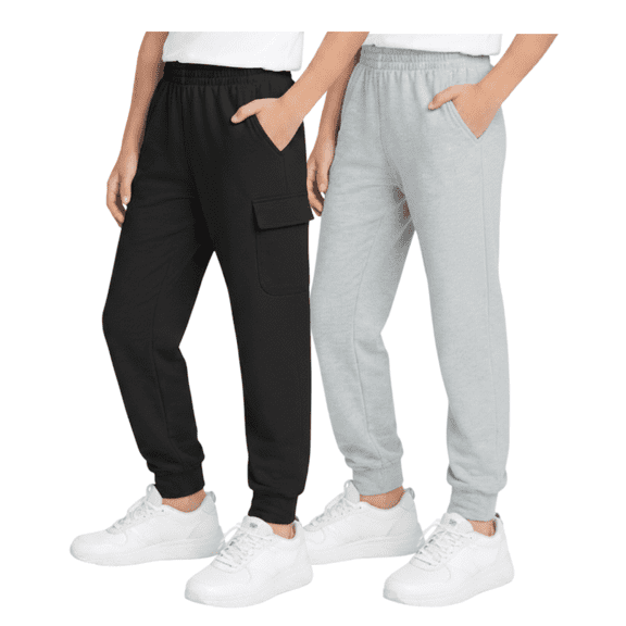 Quad Seven Boys Sweatpants - 2 Pack Fleece Athletic Boys Joggers and Cargo Pants (Sizes:8-18)