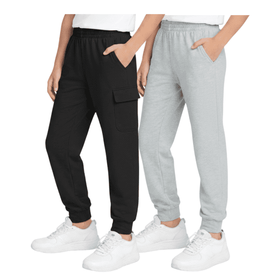 Quad Seven Boys Sweatpants - 2 Pack Fleece Athletic Boys Joggers and Cargo Pants (Sizes:8-18)