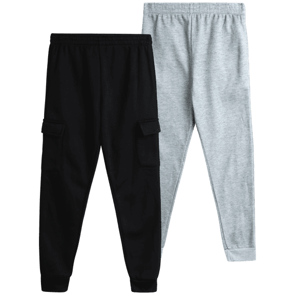 Quad Seven Boys Sweatpants - 2 Pack Fleece Athletic Boys Joggers and Cargo Pants (Sizes:8-18)