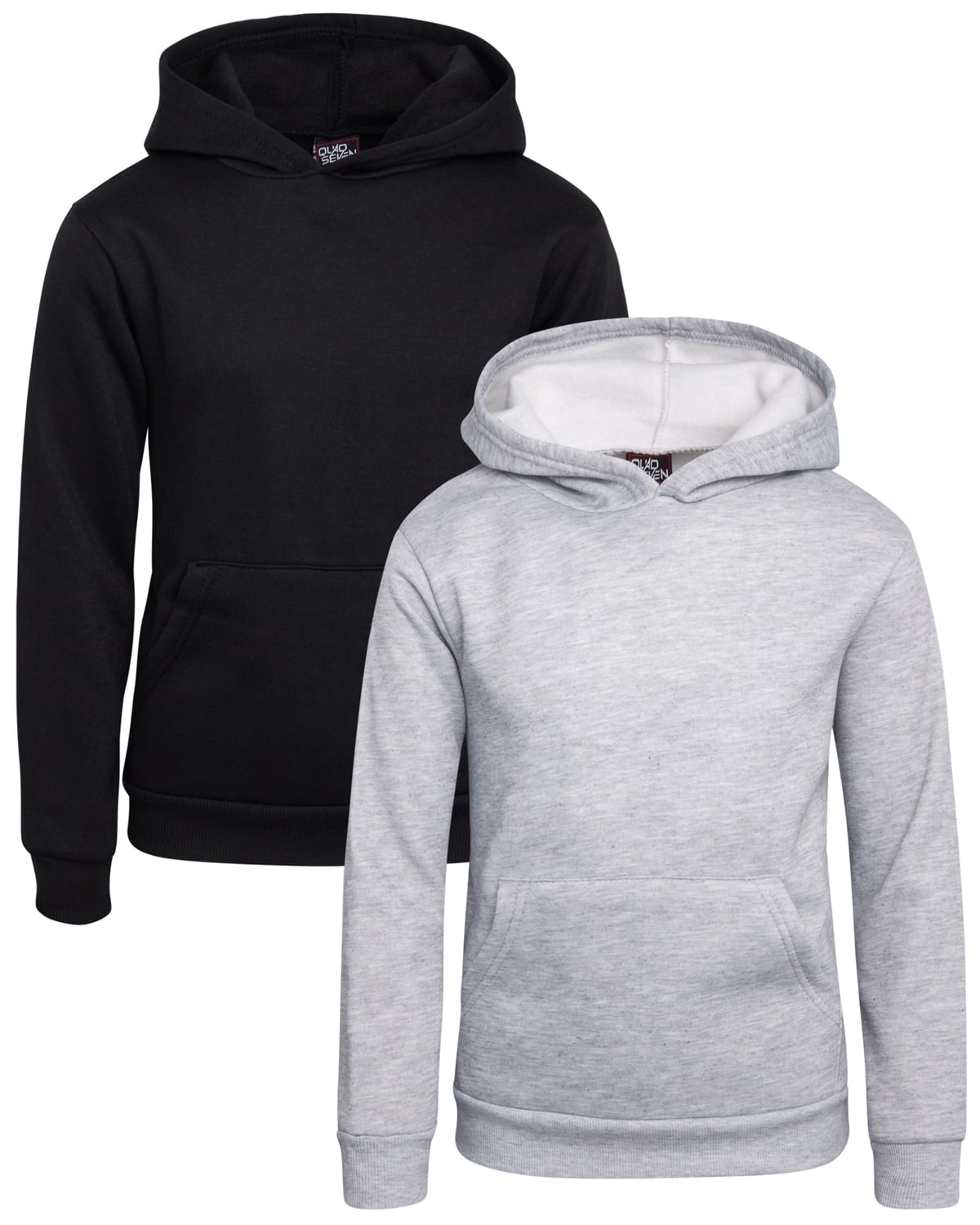Quad Seven Boys' Sweatshirts - 2 Pack Basic Fleece Pullover Hoodies for Kids (Sizes: 8-18)