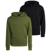 QUAD SEVEN Boys' Sweatshirts - 2 Pack Basic Fleece Pullover Hoodies for Kids (Sizes: 8-18)