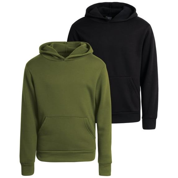 Quad Seven Boys' Sweatshirts - 2 Pack Basic Fleece Pullover Hoodies for Kids (Sizes: 8-18)