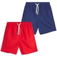 thumbnail image 1 of Quad Seven Boys' Swim Trunks - 2 Pack Basic Solid Quick Dry Board Shorts Bathing Suit (8-18), 1 of 7