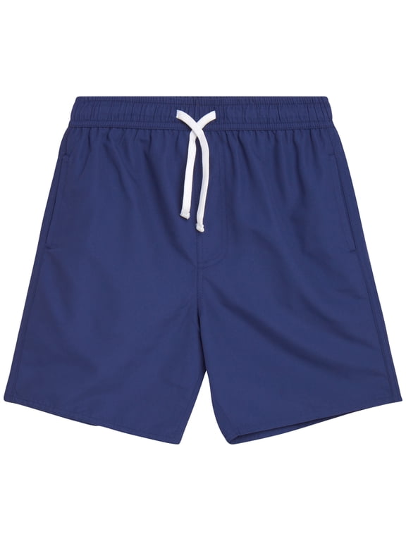 Boys Swim Trunks Basic Solid Quick Dry Board Shorts Bathing Suit with Mesh Lining