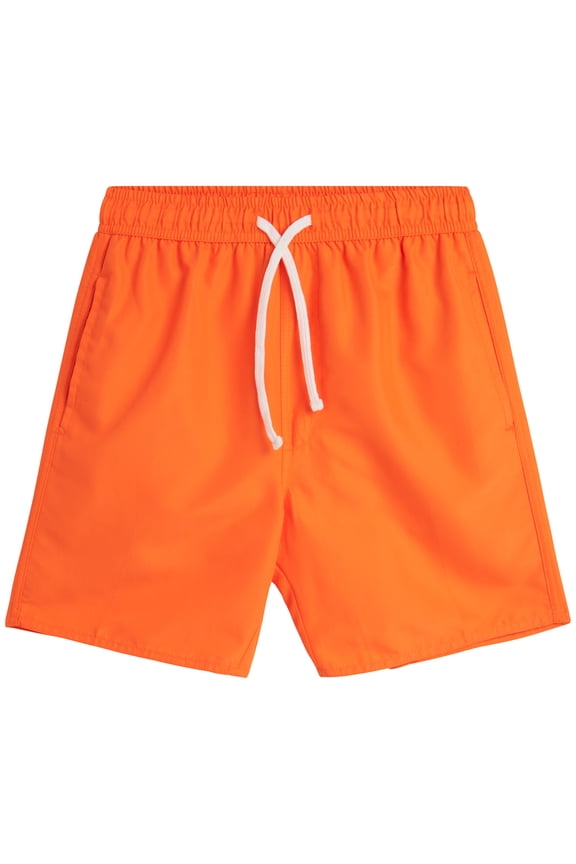 Boys Swim Trunks Basic Solid Quick Dry Board Shorts Bathing Suit with Mesh Lining