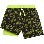 Quad Seven Boys Swim Trunks with Compression Liner - Quick Dry Swimming Trunks for Boys (Sizes: 8-18)