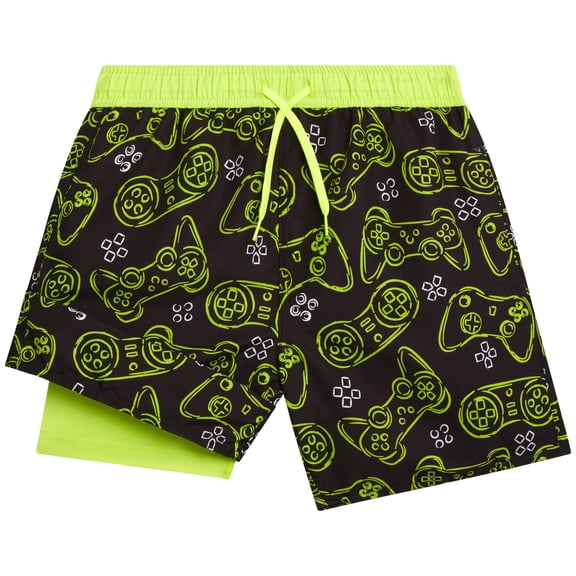 Quad Seven Boys Swim Trunks Quick Dry Swimming Shorts with Compression Liner