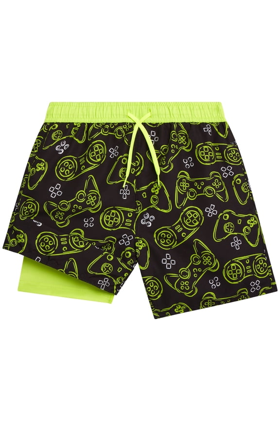 Boys Swim Trunks Quick Dry Swimming Shorts with Compression Liner