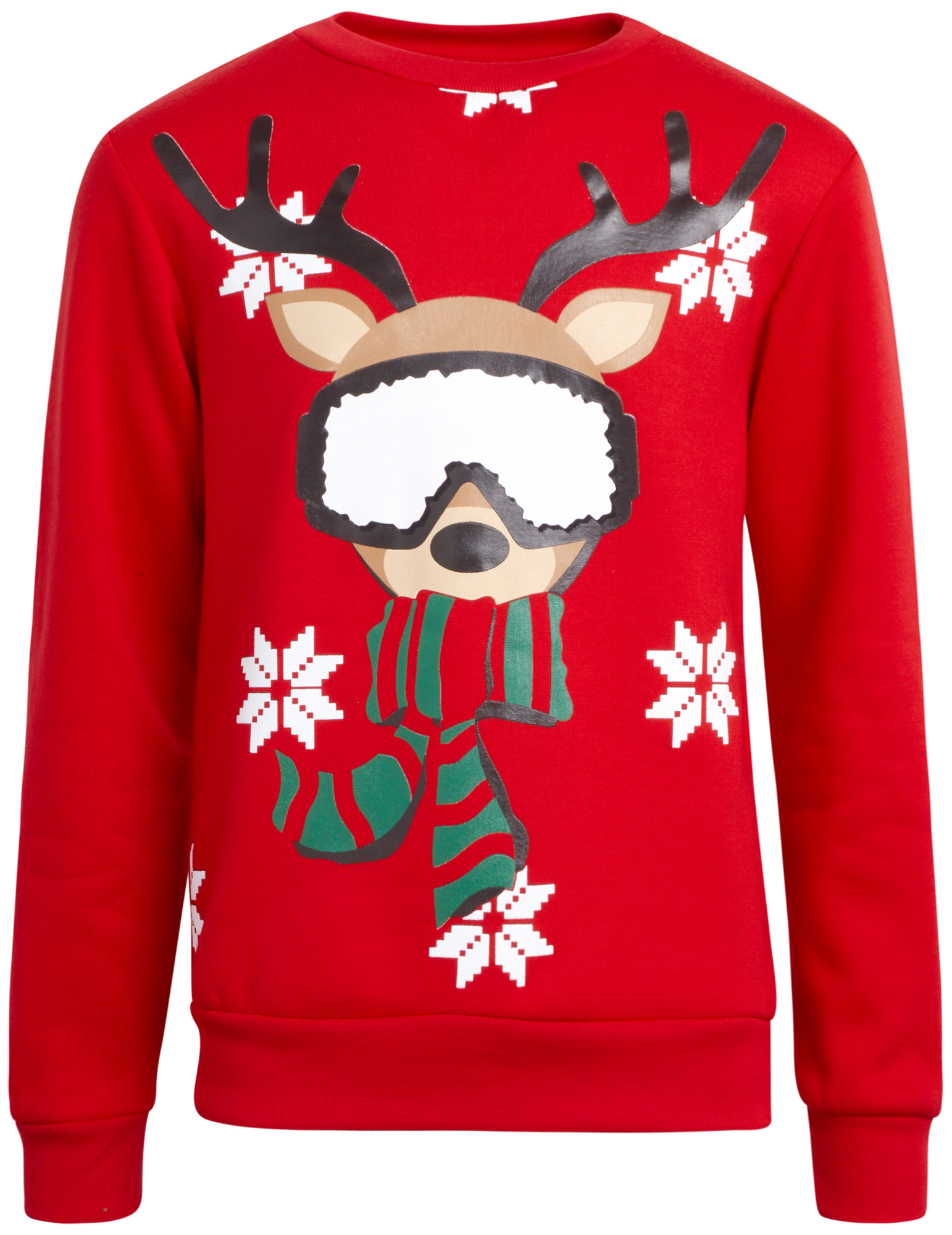 Janisramone Maglione Unisex Natale Con Stampa Renna, Collo Alto, Lunga Manica, Vestibilità Comoda, Taglia S-XXL, Colore Nero