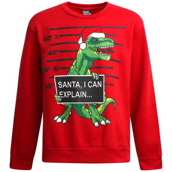 Quad Seven Boys Ugly Christmas Sweater Fleece Novelty Xmas Holiday Party Pullover Sweatshirt