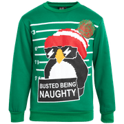 Quad Seven Boys' Ugly Christmas Sweater - Fleece Novelty Xmas Holiday Party Pullover Sweatshirt (4-18)
