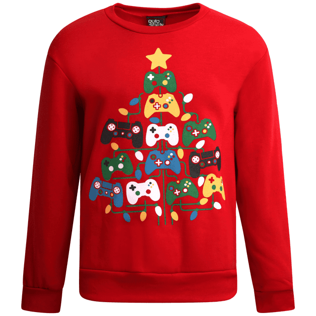 Quad Seven Boys Ugly Christmas Sweater Fleece Novelty Xmas Holiday Party Pullover Sweatshirt