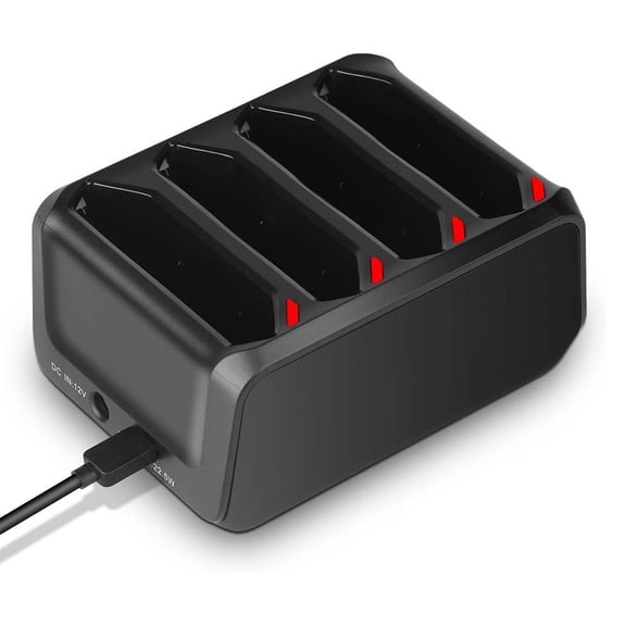 Quad-Slot Charging Dock for Zebra TC70 TC72 TC75 TC77, 4A Fast Charge Station with USB-C Input, LED Indicators, Overheat Protection for Symbol Barcode Scanners