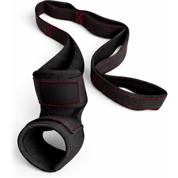 Quad Stretch Strap with Secure Ankle Support - 4-Loop Quad & Flexor Stretch Band for Physical , Mobility & -Workout , Non-Elastic Stretching Strap for & Gym