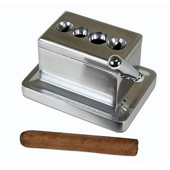 Quad Table Cigar Cutter, Brushed Finish, for 52 and 60 Ring Gauge