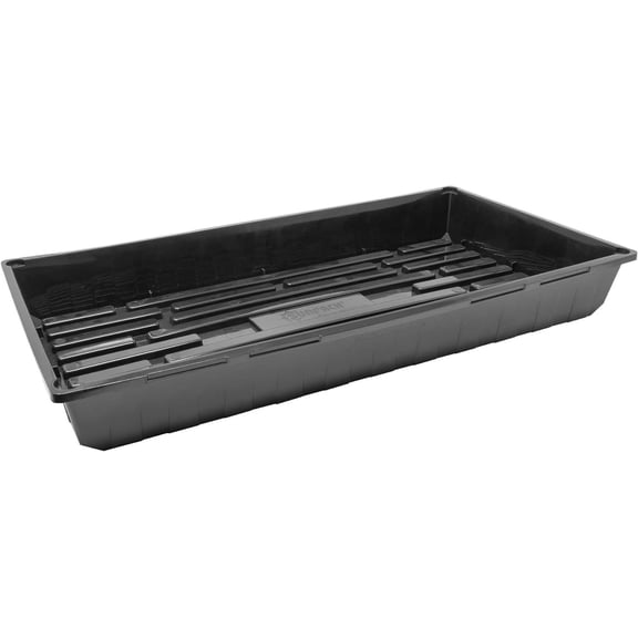 Quad Thick Plastic Seed Starting Tray, Black, - No Drainage Holes, Perfect for Greenhouses or Indoor Gardening - Ideal for Seedlings and Cuttings