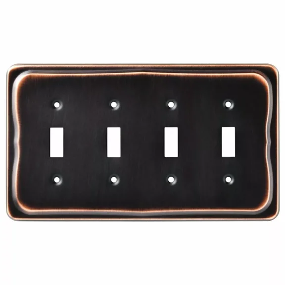 Quad Toggle Wall Plate Quad Switch Plate Bronze Copper