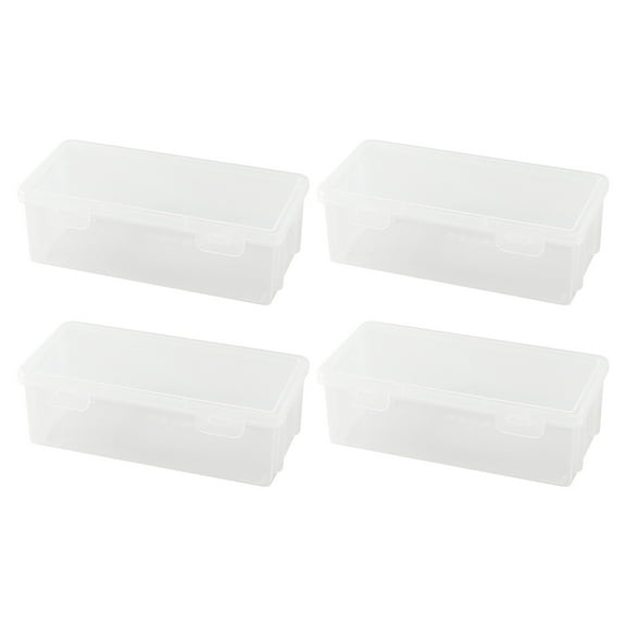 Quad-Unit Clear Plastic Campus Supplies Cases - Modular Stackable Storage Solution With Academic Tools Organization & Oversized Capacity