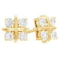 thumbnail image 1 of AFFY Quad White Natural Diamond Stud Earrings In 14K Solid Yellow Gold (0.88 Ct), 1 of 1