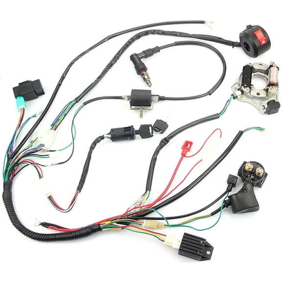 Quad Wire Harness Suitable For 50cc 70cc 90cc 110cc 125cc Electric Start Magneto Flywheel Stator Quad Wire Harness