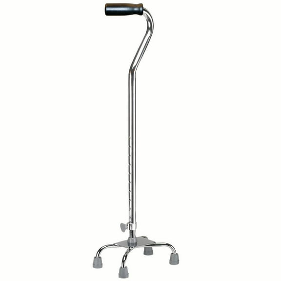 Quad cane, small base, chrome, 1 ea