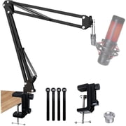 QuadCast Microphone Stand, Mic Boom Arm Compatible with HyperX QuadCast Solocast, Blue Yeti, Fifine AM8 and Most Mic, Gaming Mic Stand Desk with Adapter by SUNMON