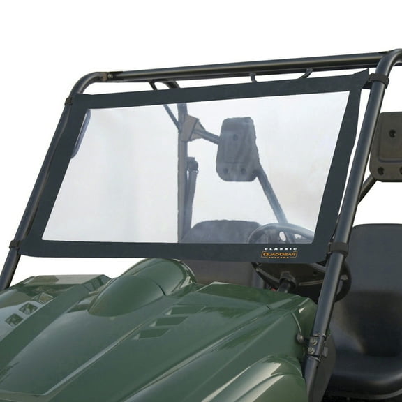QuadGear #12345 Black ProtekX6 UTV Windshield for UTV Yamaha Rhino, Kawasaki 610 2 Piece Pack