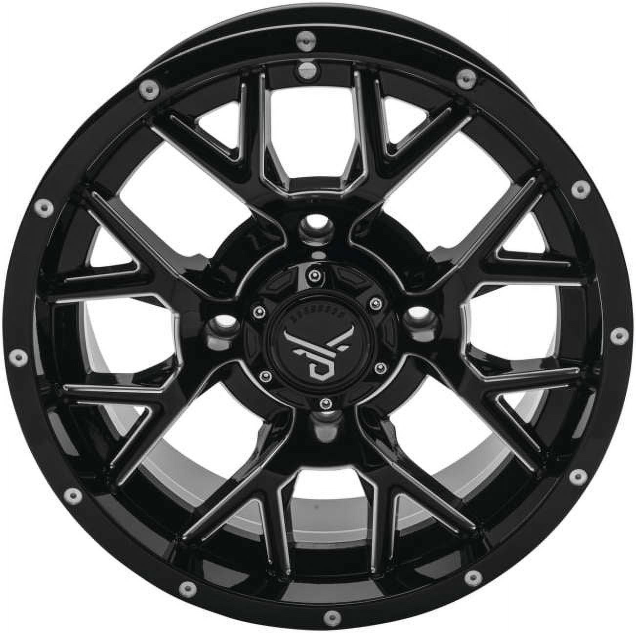 Quadboss Quad Boss Barbwire Wheels 14X7, 4/156, 4+3 Black/Milled Rt-Gw081147156Bmia RT-GW081147156BMIA