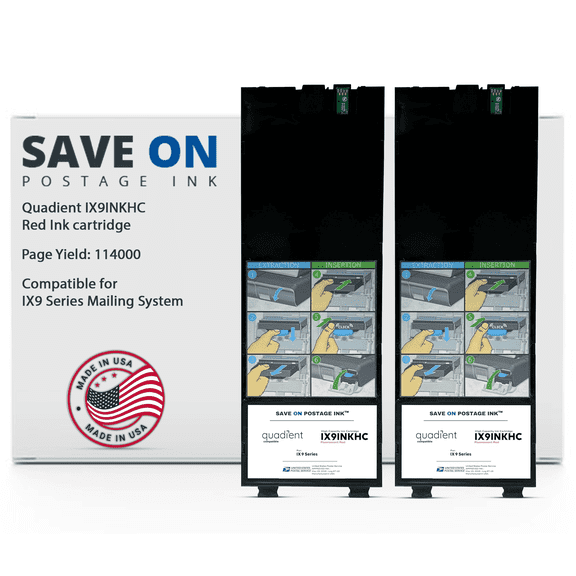 Save On Postage Ink Quadient IX9 / IX9INKHC High Capacity Ink Tank, PB Red Ink Cartridge