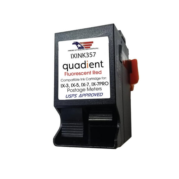 Quadient IXINK357 | Red Fluorescent Ink Cartridge, Made in the USA