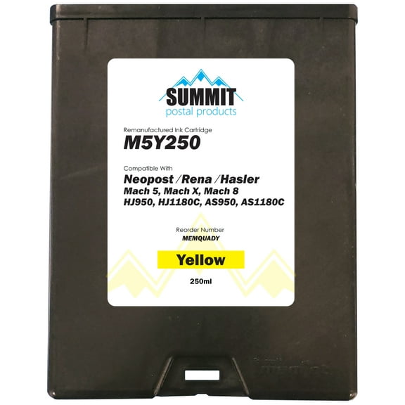 Quadient M5Y250 Compatible Yellow Ink Cartridge for Quadient / Rena / Neopost Mach 5, Mach 8, Mach X Envelope Printers