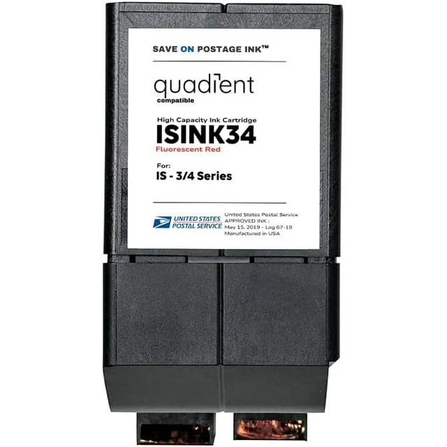 Quadient USPSCertified ISINK34 Red Ink Cartridge Print Supplies