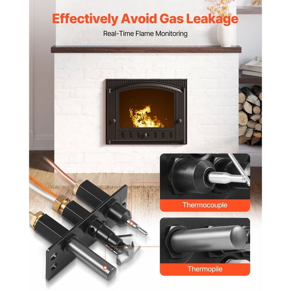 Quadra Fire Heat Glo Heatilator Fireplace Gas Pilot Assembly Kit Natural Gas Ignition Replacement OE 485 510A 4021 736 2103 010 Black